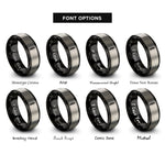 font options for inside engraving on black & silver shock absorber rings