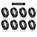 font options for inside engraving on black & grey shock absorber rings