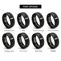 font options for inside engraving on black shock absorber rings
