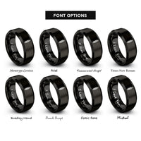 font options for inside engraving on black shock absorber rings