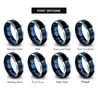 font options for inside engraving on blue & silver shock absorber rings