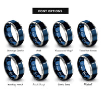 font options for inside engraving on blue & grey shock absorber rings