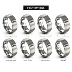font options for inside engraving on silver shock absorber rings