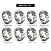 font options for inside engraving on silver shock absorber rings