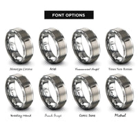 font options for inside engraving on silver shock absorber rings