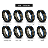 font options for inside engraving on gunmetal & blue shock absorber rings