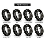font options for inside engraving on black & silver shock mount microphone rings