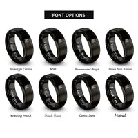font options for inside engraving on black shock mount microphone rings