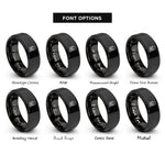 font options for inside engraving on black shock mount microphone rings