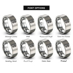 font options for inside engraving on silver shoe print rings