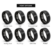 font options for inside engraving on black shop light rings