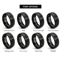 font options for inside engraving on black shop light rings