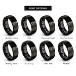 font options for inside engraving on black shop light rings