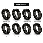 font options for inside engraving on black shop light rings