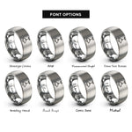 font options for inside engraving on gray shop light rings
