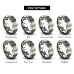font options for inside engraving on grey shop light rings