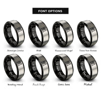 font options for inside engraving on black & gray shop vacuum rings