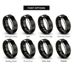 font options for inside engraving on black & grey shore angler casting rings