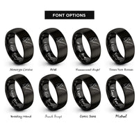 font options for inside engraving on black shore angler casting rings