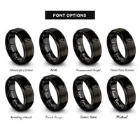 font options for inside engraving on black shore angler casting rings