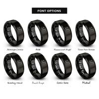 font options for inside engraving on black shore angler casting rings
