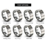 font options for inside engraving on grey shortboard surfboard leash rings