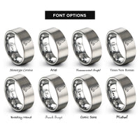 font options for inside engraving on grey shortboard surfboard leash rings