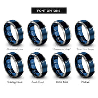 font options for inside engraving on blue & gray shot weight rings