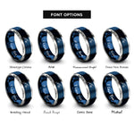 font options for inside engraving on blue & gray shotgun clay target rings
