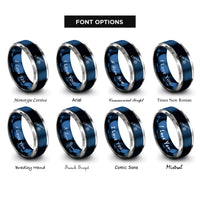 font options for inside engraving on blue & gray shotgun clay target rings