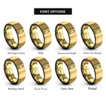 font options for inside engraving on black & gold shotgun shell upright rings