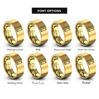 font options for inside engraving on gold shotgun shell upright rings