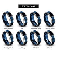 font options for inside engraving on blue & grey shotguns target rings