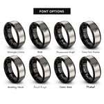 font options for inside engraving on black & gray shoulder mic rings