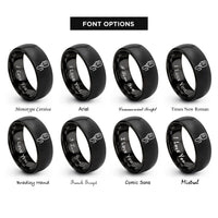 font options for inside engraving on black shoulder mic rings