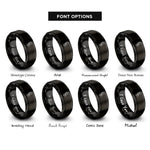 font options for inside engraving on black shoulder mic rings