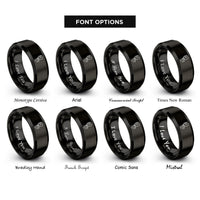 font options for inside engraving on black shoulder mic rings