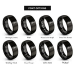 font options for inside engraving on black shovel rings
