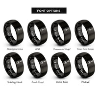font options for inside engraving on black shovel rings