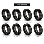 font options for inside engraving on black shovel rings