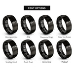 font options for inside engraving on black shovel rings
