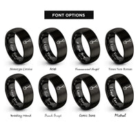 font options for inside engraving on black shovel rings