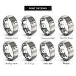 font options for inside engraving on gray shovel e tool rings
