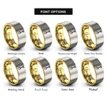 font options for inside engraving on gold & silver shovel rings