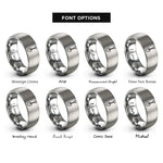 font options for inside engraving on silver shovel rings