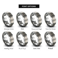 font options for inside engraving on silver shovel rings