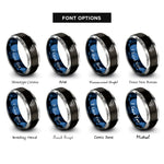 font options for inside engraving on black & blue & silver shrimp rings