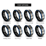 font options for inside engraving on black & blue & silver shrimp rings