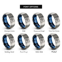 font options for inside engraving on blue & grey shrimp rings