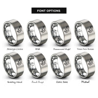 font options for inside engraving on gray shrimp rings